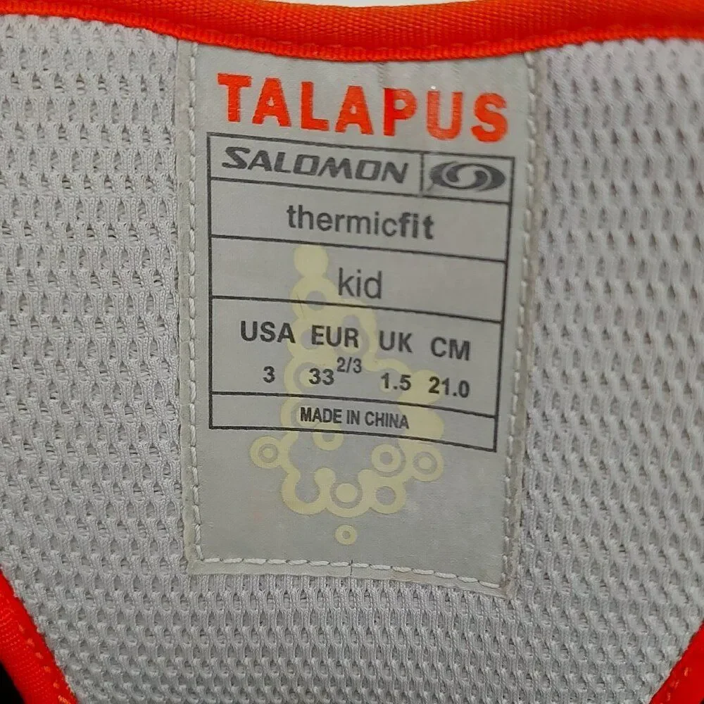 Salomon Talapus Snowboard Boots Kids 3 Black Thermicfit Insulated Winter Travel